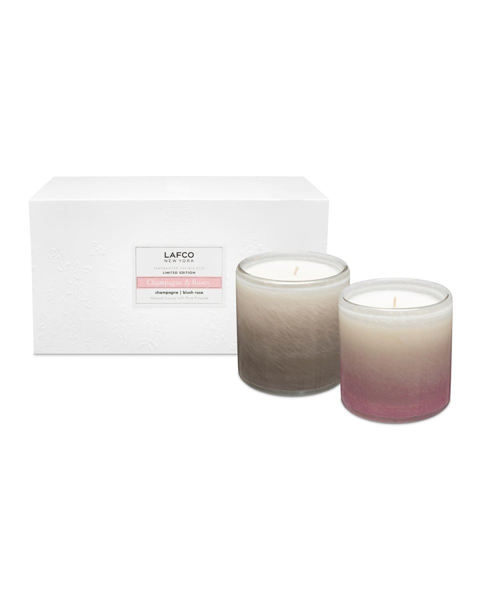 Champagne and Roses Classic Candle Duo